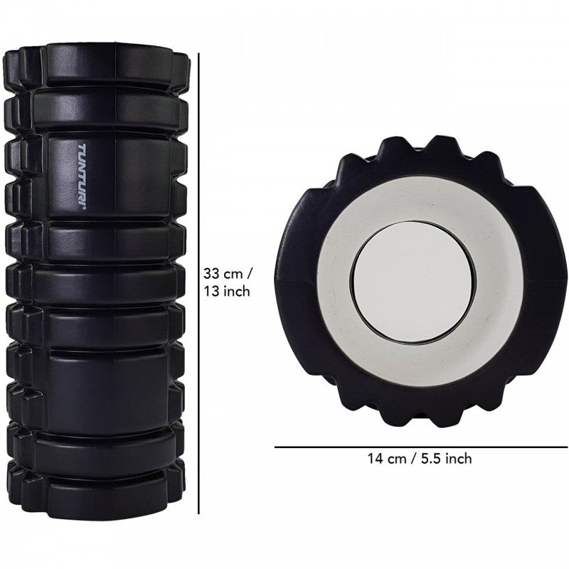 Tunturi Yoga Schaumblock Massageroller 33 cm Schwarz